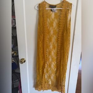 Polly & Esther Mustard Lace Women Skirt